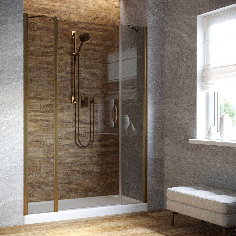 Душевая дверь в нишу Vegas Glass EP-2F LUX 165 05 07 L, профиль бронза, стекло графит