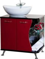 Тумба под раковину Bellezza Рио 70 L красная с черным