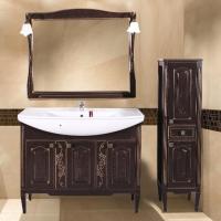 Мебель для ванной ASB-Woodline Модена 105 орех с золотой патиной