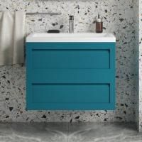 Тумба с раковиной Art&Max Platino 75 подвесная, бирюзовая матовая