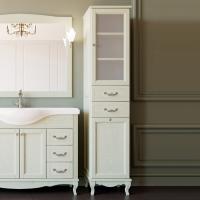 Пенал ValenHouse Эллина 40 R с бельевой корзиной, слоновая кость, фурнитура хром