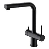 Смеситель для кухни Gappo G4397-76 с выдвижным изливом, черный
