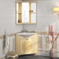 Мебель для ванной Misty Olimpia Lux 60 угловая, бежевая патина