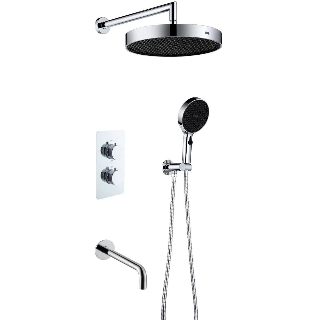 Душевой комплект для ванны Boheme Cell хром, термостат