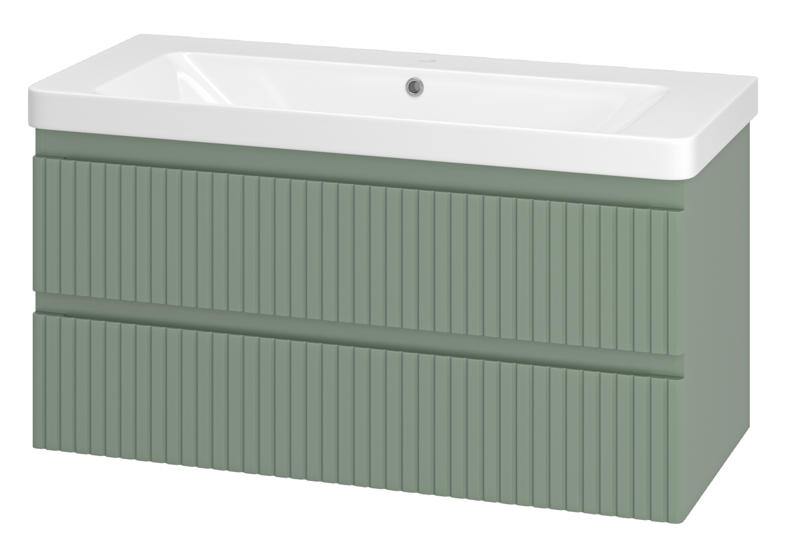 Тумба с раковиной Brevita Victory 105 подвесная, зеленая