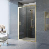 Душевая дверь в нишу Vegas Glass ZP TUR NOVO h1900120 09 01 профиль золото глянцевое, стекло прозрачное