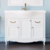 Тумба с раковиной ValenHouse Эллина 105 белая, фурнитура бронза