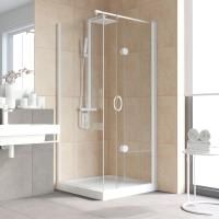 Душевой уголок Vegas Glass GPS-Fis LUX 80*110 01 crystalvision R профиль белый, стекло crystalvision