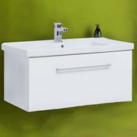 Тумба под раковину Dreja Big Inn 100 подвесная, белый глянец