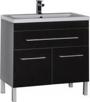 Тумба под раковину Aquanet Верона 90 черная, 1 ящик, 2 двери
