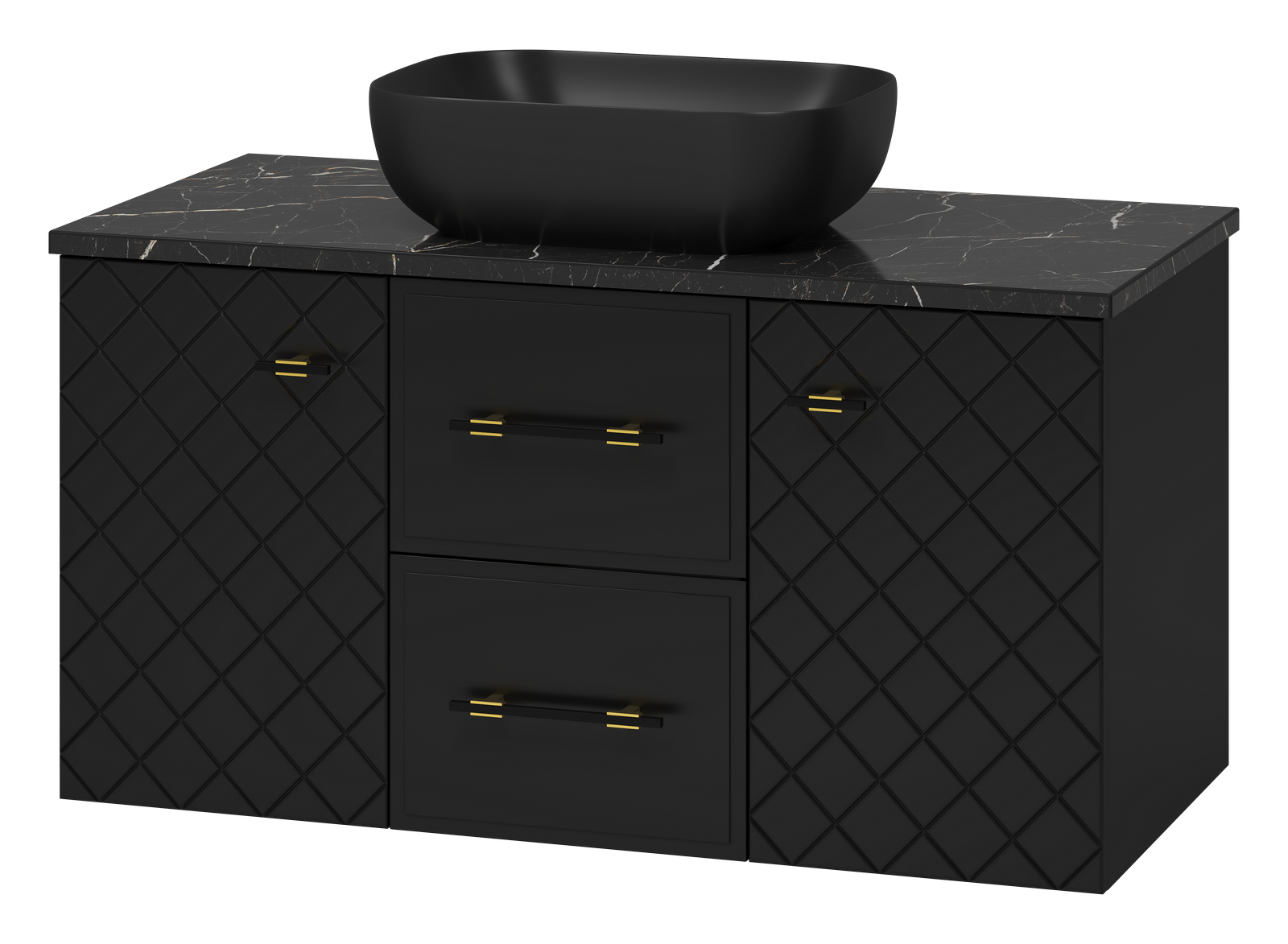 Тумба с раковиной Brevita Shanel 100 подвесная, черная