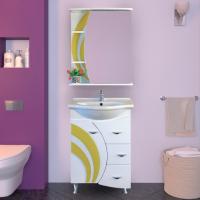 Мебель для ванной Misty Каролина 60 3 ящика L желтое стекло