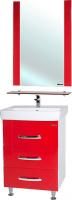 Мебель для ванной Bellezza Рокко 60 красная напольная 3 ящика