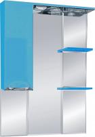 Зеркало-шкаф Misty Жасмин 75 с подсветкой, голубая эмаль L