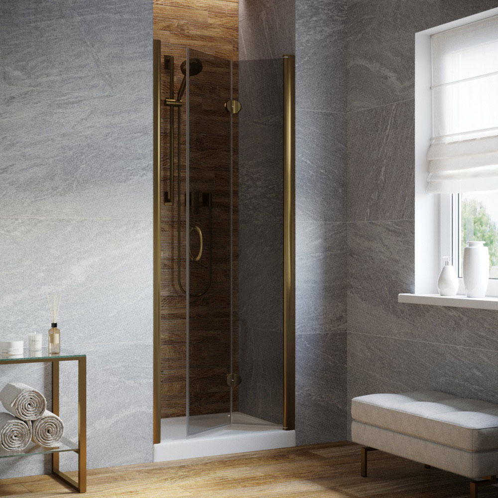 Душевая дверь в нишу Vegas Glass GPS LUX 85 05 07 R, профиль бронза, стекло графит