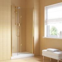 Душевая дверь в нишу Vegas Glass GPS LUX 70 09 01 R профиль золото глянцевое, стекло прозрачное