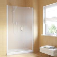 Душевая дверь в нишу Vegas Glass EP-F-2 LUX 110 01 10 L профиль белый, стекло сатин