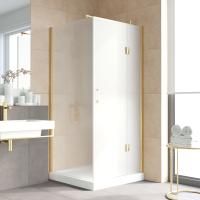 Душевой уголок Vegas Glass AFP-Fis LUX 110*90 09 10 R профиль золото глянцевое, стекло сатин