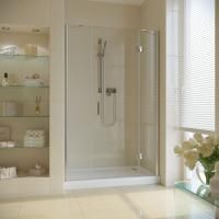 Душевая дверь в нишу Vegas Glass AFP-F LUX 150 08 01 R профиль глянцевый хром, стекло прозрачное