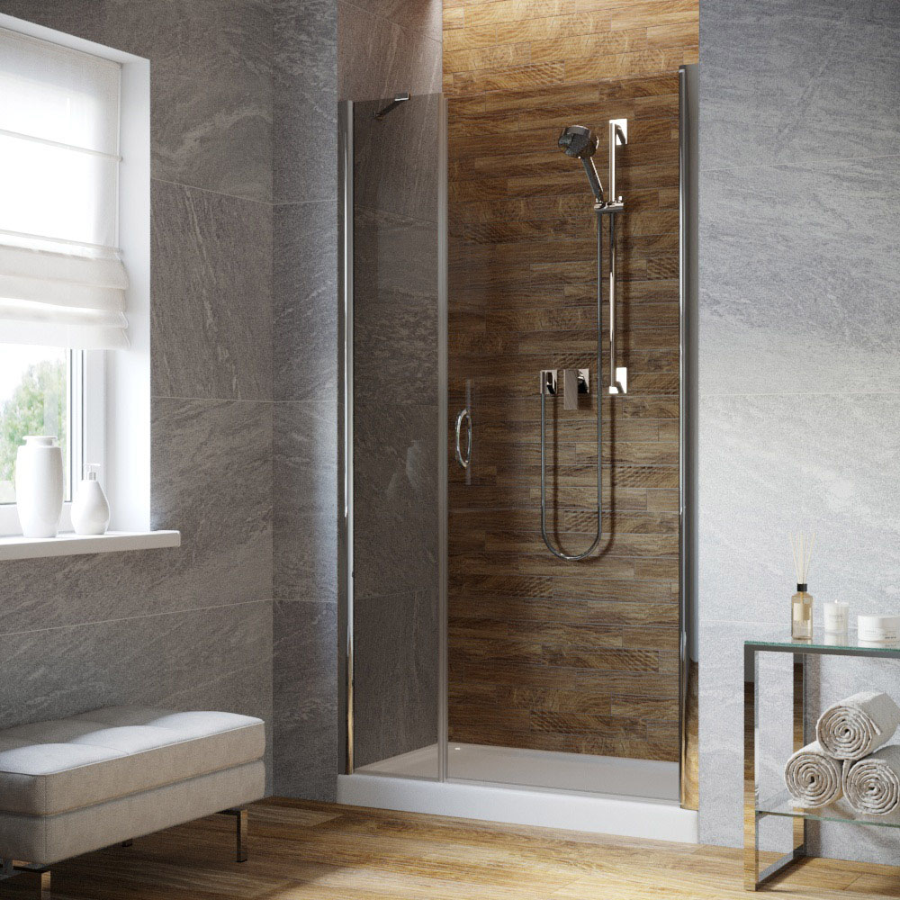 Душевая дверь в нишу Vegas Glass EP-F-2 LUX 150 08 07 R, профиль глянцевый хром, стекло графит