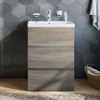 Тумба с раковиной Am.Pm Gem S 60 напольная, светлый дуб