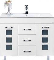 Тумба под раковину Misty Квадро 105 белая эмаль