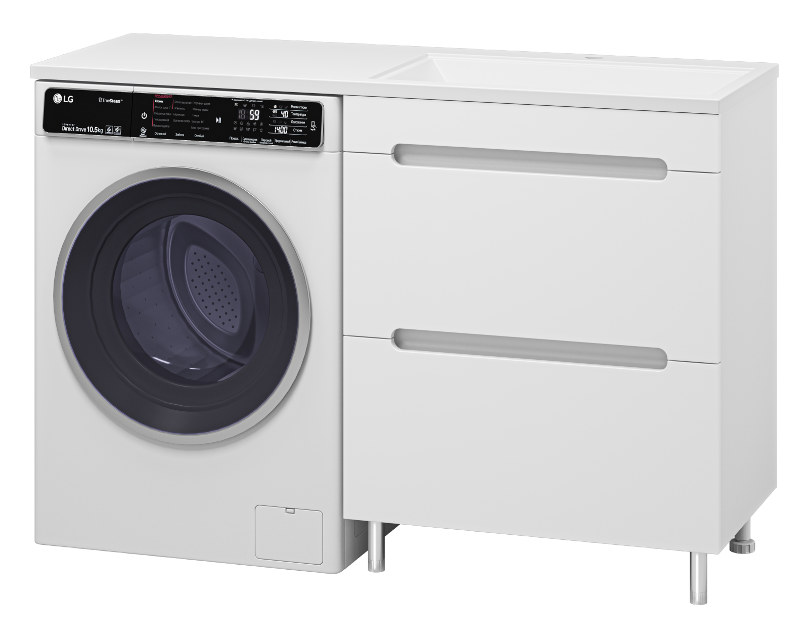 Тумба с раковиной Misty Байкал 70 L под стиральную машину, раковина Гавана 130