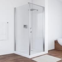 Душевой уголок Vegas Glass EP-Fis 80*100 08 01 R профиль глянцевый хром, стекло прозрачное