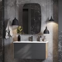 Тумба с раковиной Aquaton Сохо 100 дуб веллингтон, графит софт