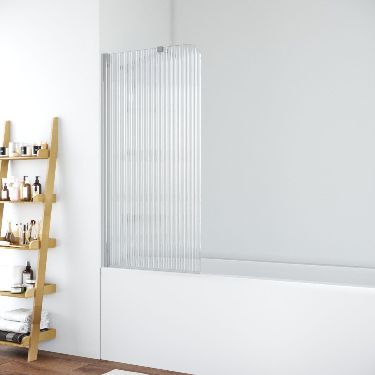 Шторка на ванну Vegas Glass  EV ST 76 08 Moru L, профиль глянцевый хром, стекло Moru