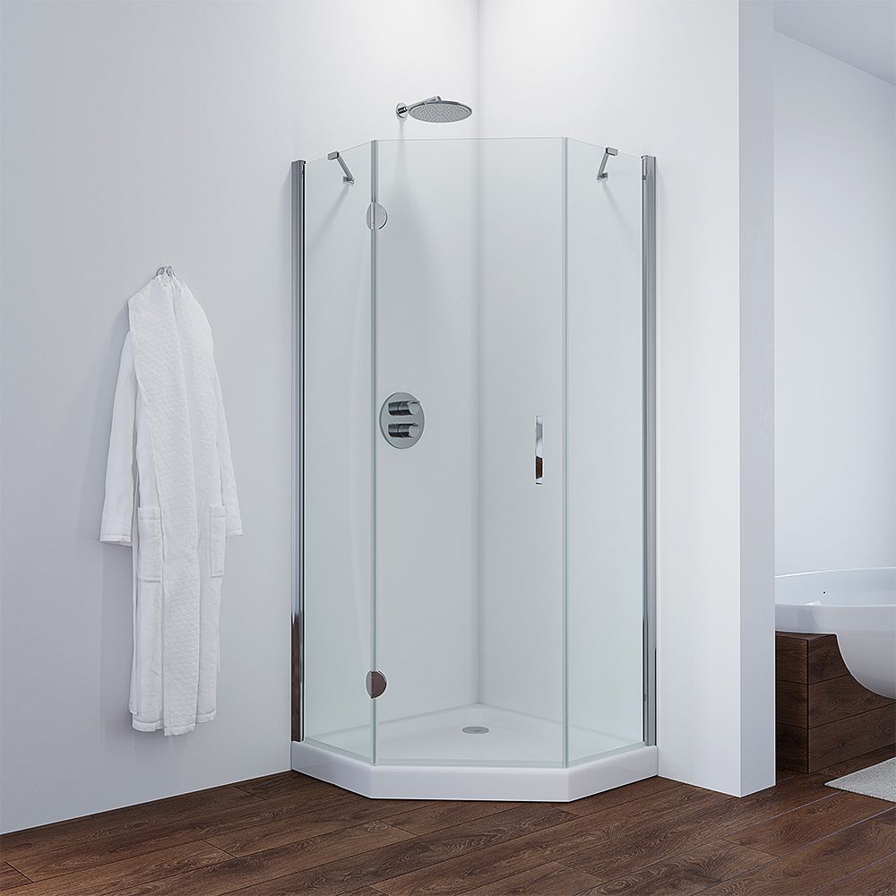 Душевой уголок Vegas Glass AFA-Pen TUR NOVO h1890 90 08 crystalvision L профиль глянцевый хром, стекло crystalvision