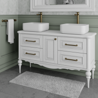 Тумба с раковиной ValenHouse Эстетика 130 белая, фурнитура хром