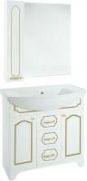 Мебель для ванной Bellezza Тиффани 105 белая, патина золото