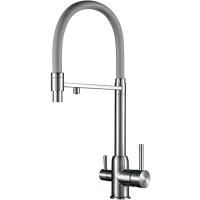 Смеситель для кухни Gappo G4399-5 серый/ сатин