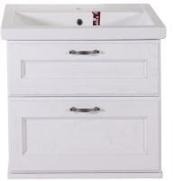 Тумба с раковиной ASB-Woodline Прато 70 белая, патина серебро