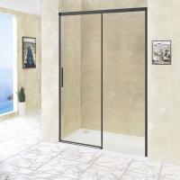 Душевая дверь в нишу RGW Leipzig Le-12 (97-101) x195 профиль черный, стекло прозрачное