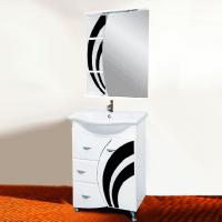 Мебель для ванной Misty Каролина 60 3 ящика R черное стекло