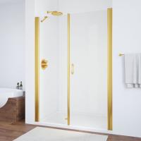 Душевая дверь в нишу Vegas Glass EP-F-2 155 09 crystalvision R профиль золото глянцевое, стекло crystalvision
