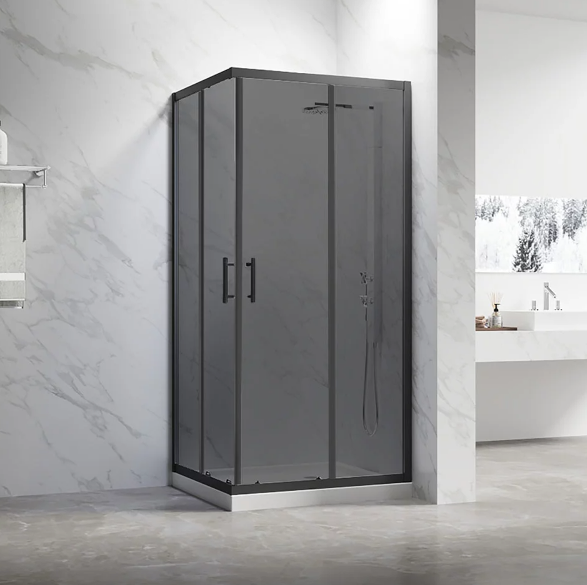 Душевой уголок Veconi Rovigo RV-27B Grey 90x90