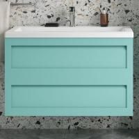 Тумба с раковиной Art&Max Platino 90 подвесная, светло-зеленая матовая