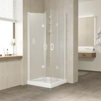 Душевой уголок Vegas Glass 2GPS LUX 90*80 01 10 L профиль белый, стекло сатин