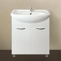 Тумба под раковину 1MarKa Вита 65Н с 2 дверцами, белый глянец