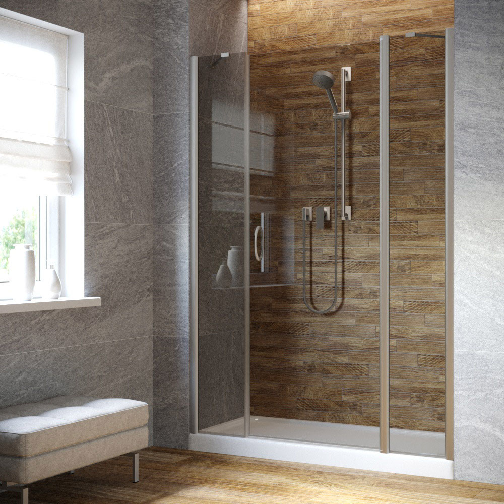 Душевая дверь в нишу Vegas Glass EP-2F LUX 145 07 07 R, профиль матовый хром, стекло графит