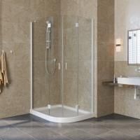 Душевой уголок Vegas Glass AFS-F Lux 100*80 01 01 L профиль белый, стекло прозрачное