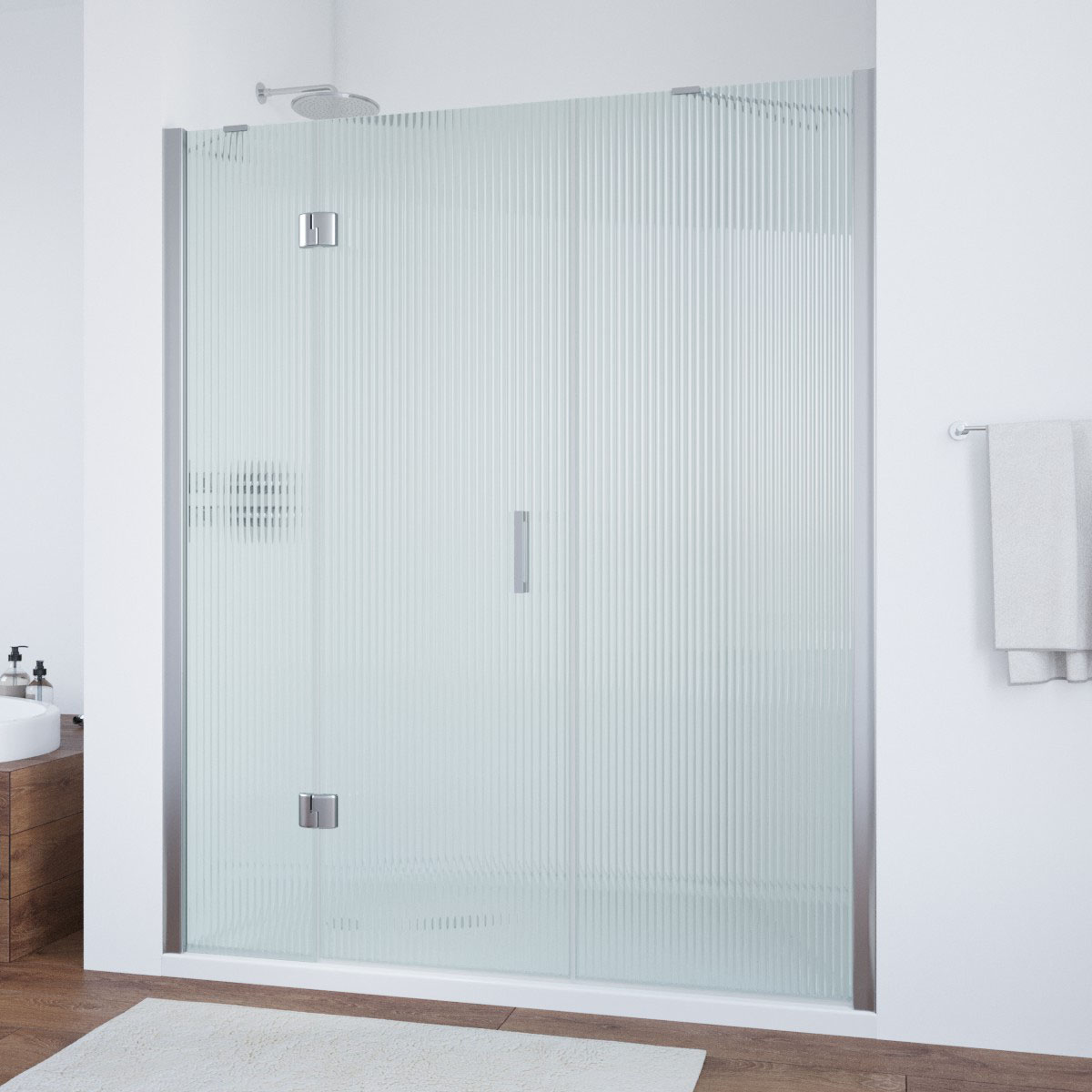 Душевая дверь в нишу Vegas Glass  AFP-F TUR NOVO h1890 200 08 Moru L, профиль глянцевый хром, стекло Moru