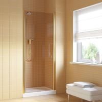 Душевая дверь в нишу Vegas Glass EP LUX 90 09 05 R профиль золото глянцевое, стекло бронза