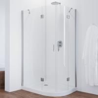 Душевой уголок Vegas Glass AFS-F 100*90 08 01 L профиль глянцевый хром, стекло прозрачное