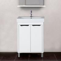 Тумба с раковиной Aquanet Гретта 60 2 двери белая