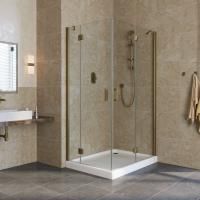 Душевой уголок Vegas Glass AFA-F LUX 120*110 05 01 R профиль бронза, стекло прозрачное