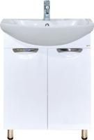 Тумба под раковину Misty Лаванда 60 белая эмаль, прямая